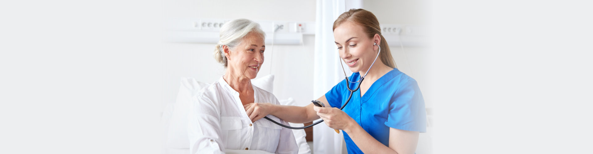 old woman and nurse